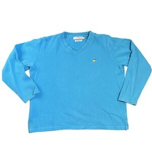 Vintage Masters Gold Sweater Womens‎ XL Long Slv Turquoise Blue Augusta Pullover